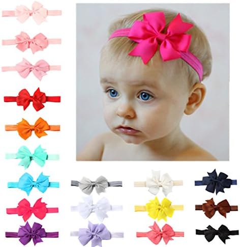 20 Pack Baby Girls Toddler Bow Headbands Turban Knot Rabbit Hairband Headwear (20 pack)