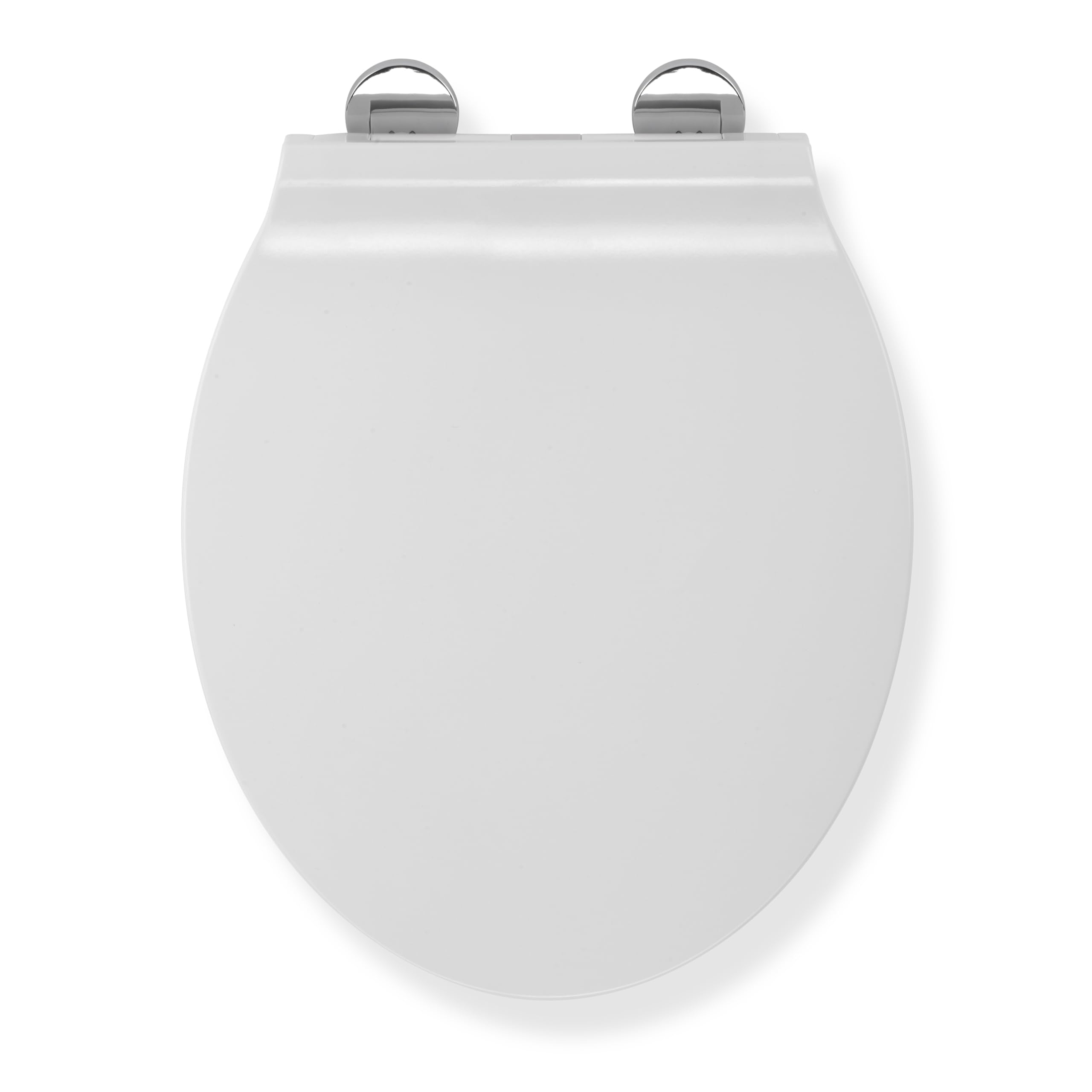 Croydex Michigan Slimline Flexi-Fix White Soft Close Toilet Seat - Quick Release Button and Adjustable Stainless Steel Hinges with Top and Bottom Fixings, Made from Anti-Bacterial Treated Plastic