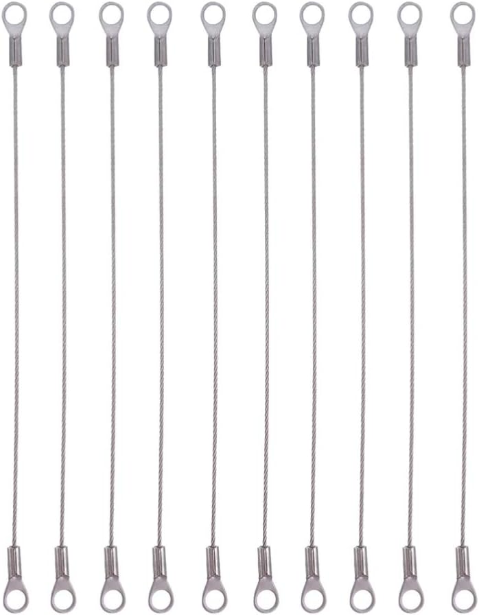 VILLCASE 10pcs Stainless Steel Lanyard Cable Tether Safety Wire