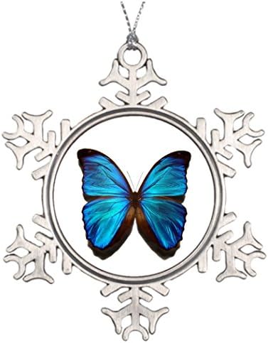 Personalised Christmas Tree Decoration Blue Morpho Butterfly Wedding Snowflake Ornaments