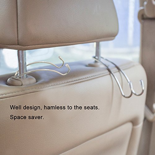 image for 10 Packs Vehicle Headrest Hooks, DaKuan Durable Seat Hanger for Hangin