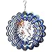 FONMY Wind Spinner Stainless Steel 3D Hanging Garden Decoration for Indoor Outdoor Multi Blue Color Twins Butterfly Metal Wind Spinners-12inch
