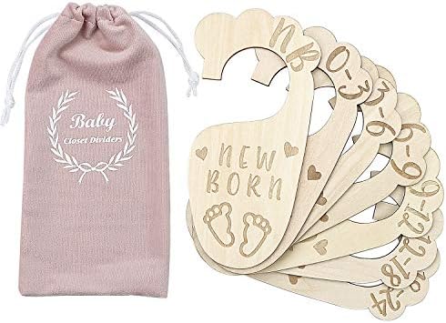 Premium Wooden Child Closet Dividers,Set of seven,from New child to 24 Month,Child Closet Organizers,Nursery Decor,Child Garments Organizers (Type-2)