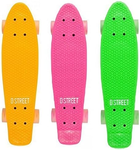 D Street Polyprop Neon Flash Cruiser Skateboard (Green, 23 IN)