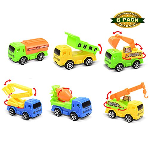 Pull Back Car, Push Pull Back Truck Car Toy Pull Back Vehicles Party favors for Children Toddlers Kids Birthday Gift Xmas Presents, 6 PCS