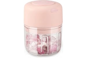AYOTEE Cordless Electric Small Food Processor, Mini Food Chopper For Garlic Veggie Vegetables Fruit, Salad Mincing & Puree, Kitchen, 1 Cup 250ML, BPA free, Pink