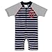 HUANQIUE Baby Boys Swimsuit Short Sleeve Sunsuit One-piece Rash Guard Navy 1-2 Years