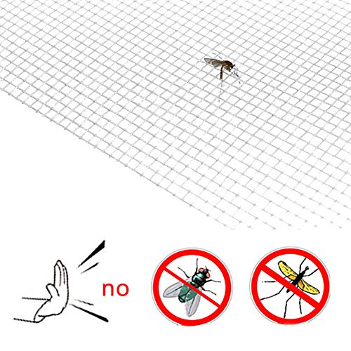 Shatex Roll Window Screen Mesh, DIY Nylon Screen Replacement Mesh Fabric, Anti-Mosquito/Insect Barrier, 48"x75", White