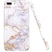 iPhone 8 Plus Case,iPhone 7 Plus Case, DOUJIAZ White Gold Marble Design Clear Bumper TPU Soft Case Rubber Silicone Skin Cover for iPhone 7 Plus (2016) / iPhone 8 Plus (2017)