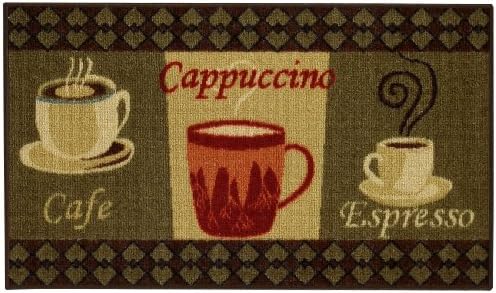 Swan Comfort Home Fashion Printed Doormat Scrape Dirt &amp; Grass Textured Grip Bottom 18" x 31" - Coffee