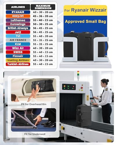 SZLX Large Travel Backpack Women, Vacuum Backpack with Pump Ryanair Hand Luggage 40 x 30 x 20 cm, Wizzair Hand Luggage 40 x 30 x 20 Waterproof Daypack Fit 14 Inch Laptop with Shoe Compartment and Laptop Compartment