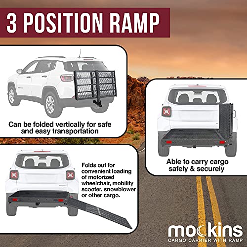 Mockins Hitch Mounted Cargo Carrier with Ramp The Steel Ramp Cargo