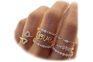 KISS WIFE Gold Stackable Moon Star Knuckle Rings Set for Women Teen Girls, Boho Dainty Lightweight Stacking Rings, Vintage Midi Rings Pack, Jewelry Gift for Her