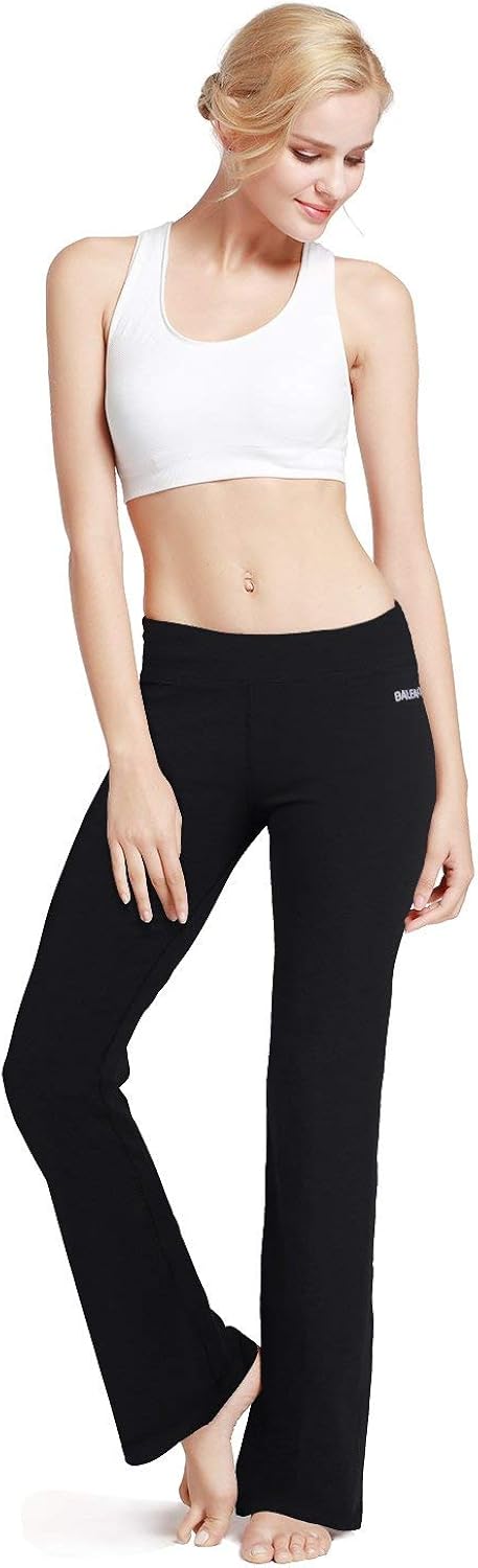 BALEAF Women's Bootcut Regular/Tall High Waisted Yoga Pants Bootleg Jazz Cotton Pants : Clothing