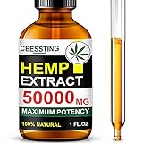 Envisha Hemp Oil for Pain & Stress Relief - 50000mg of Organic Hemp Seed Extract - Rich in Vitamin & Omega - 100% Natural Hemp Drops - Calm Sleep & Mood Support, Good for Skin, Hair & Nails (CS-0B)