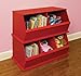 Badger Basket Three Bin Stackable Toy Storage Cubby Organizer - Red