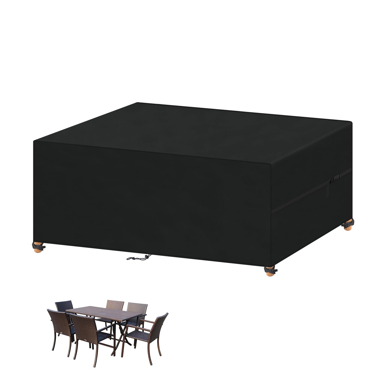 VANSHEIM Garden Furniture Covers Waterproof Outdoor Furniture Covers for Outside Table Cover for Garden Furniture Cover Outdoor Furniture Set Covers Anti-UV 420D Oxford Fabric 150x90x75cm