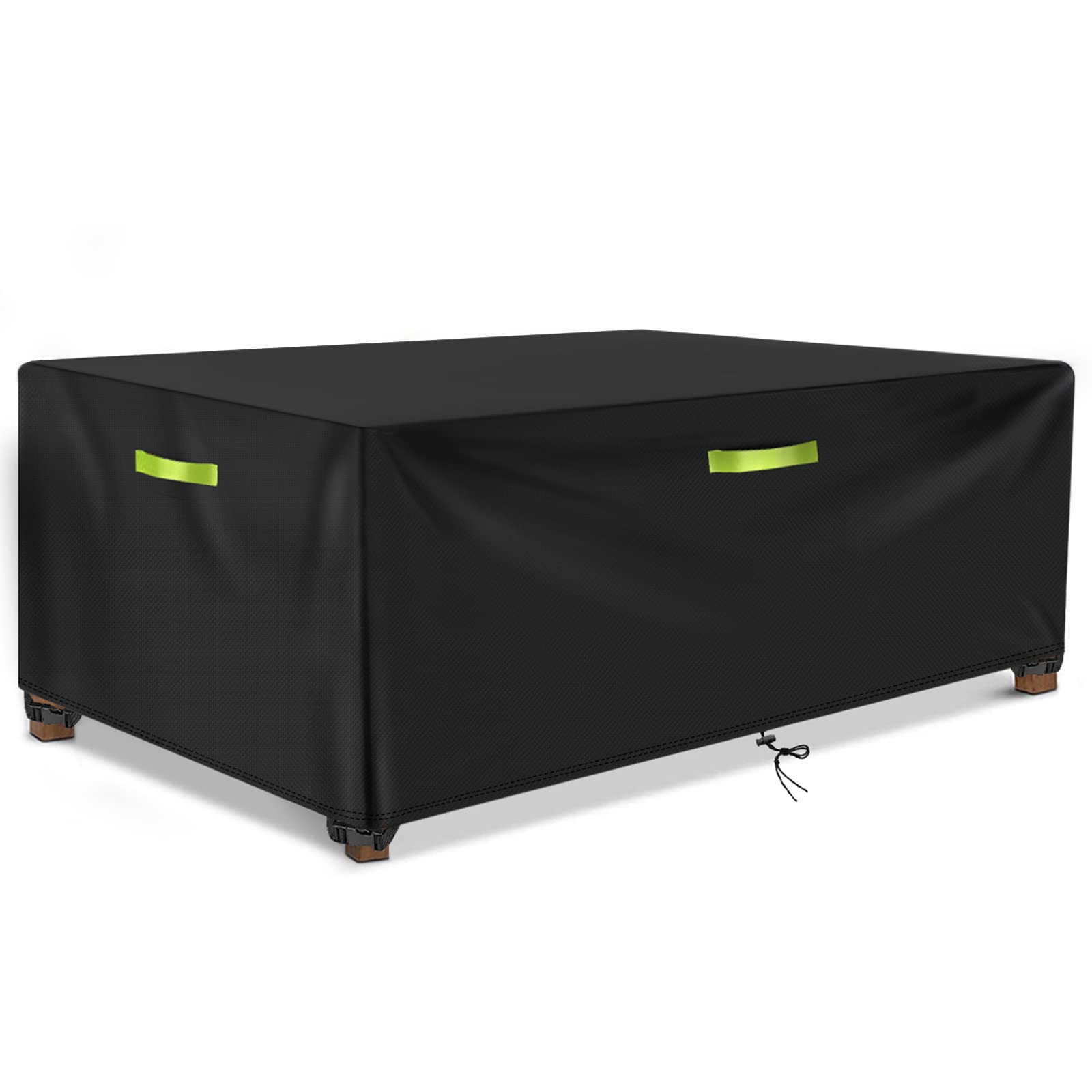 GEMITTO Garden Furniture Cover 155x115x65cm Patio Furniture Cover Upgraded Tear-Resistant, Waterproof, Windproof, 420D Heavy Duty Oxford Polyester, Rectangular for Outdoor/Rattan