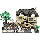 816 Piece Toy Family Cottage Themed Interconnecting Building Block Set with Yard, Garden, Figurines and Other Fun Assorted Pieces by Dimple