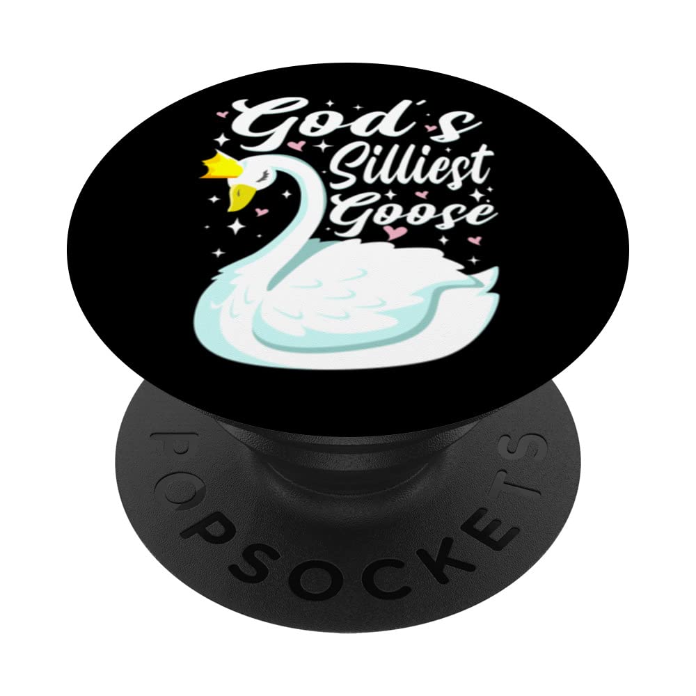 Gods Silliest Goose on the Loose Funny Goose Lover PopSockets Swappable PopGrip