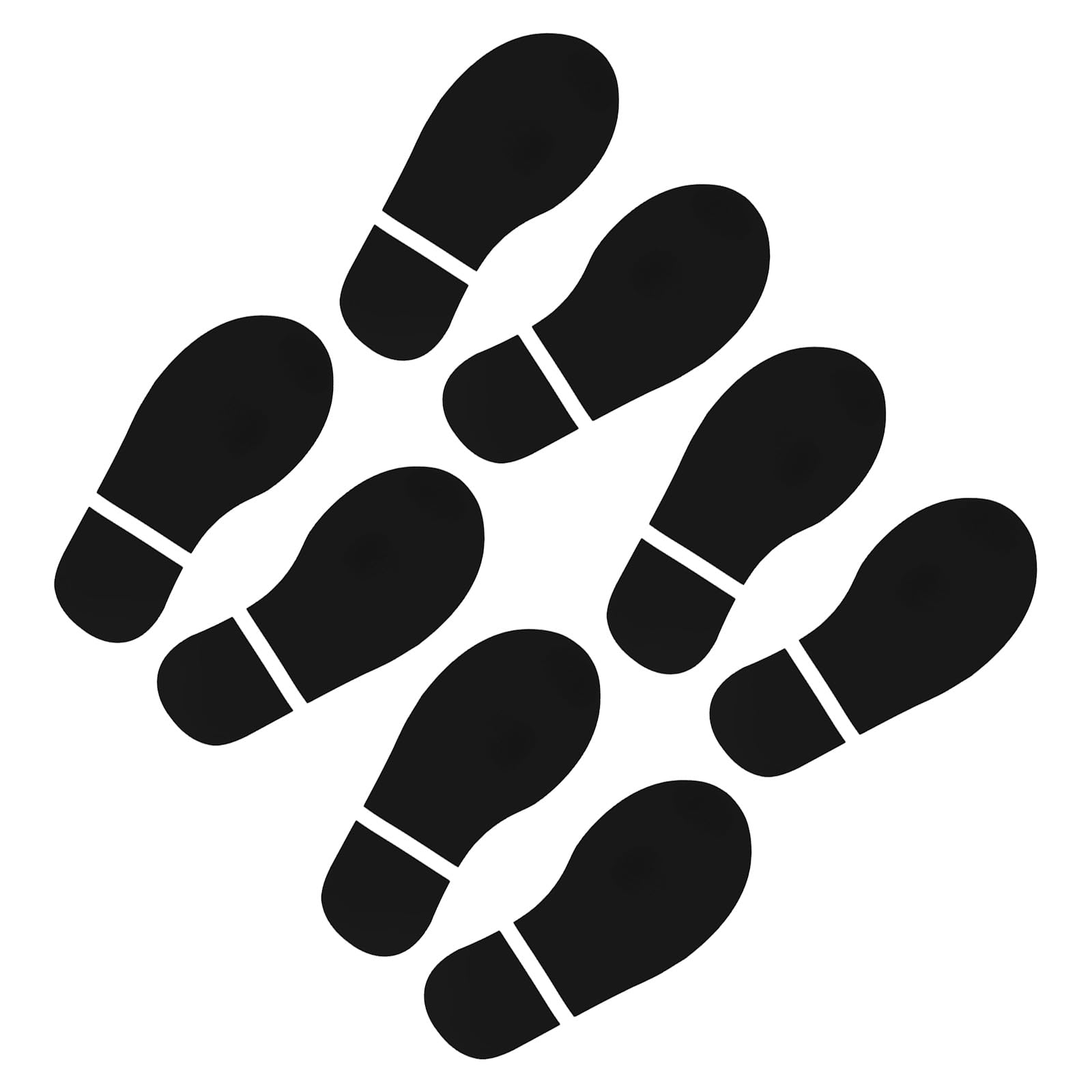 YOKIVE 4 Pair Footprint Floor Stickers, PVC Shoes Footprints Floor Step Stair Applique Stickers for Classroom, Office Decor, Stair, Steps, Room (Black, 9.8x3.7-inch)