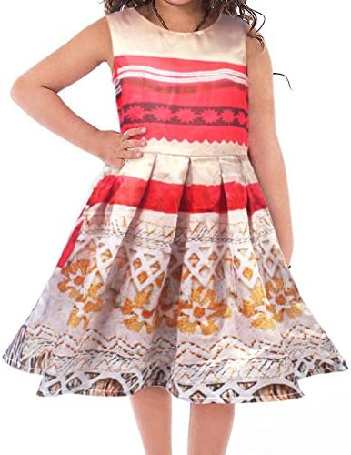 KUFV Moana Little Girls' Dress Princess Cartoon Printed Dress