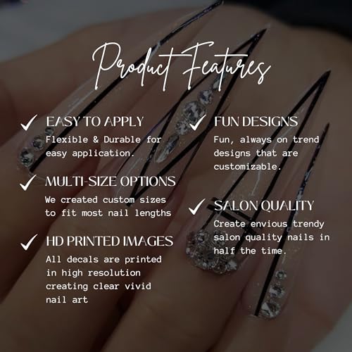 Cute Cartoon Princess Nail Art Decals Jasmine Ariel Elsa Clear Water Transfer Nail Wraps for Acrylic Gel X Press On Nail Extensions Manicure Accessories (30MM Shorty) - Image 4