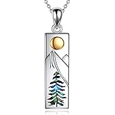 YFN Mountain Necklace for Women Sterling Silver Nature Jewelry Gift for Skiers, Hikers, Campers, Climbers and Nature Lovers