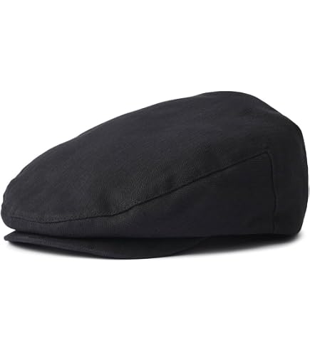 Brixton Men's Brood Newsboy Snap Hat, Black Herringbone, X-Small