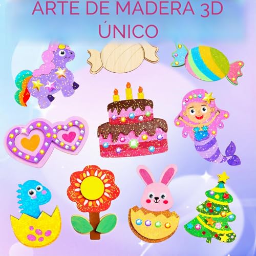 CGBOOM Kids Painting Set, 32 Pieces Kids Craft Set, Luminescence Fridge Magnets for Painting and Crafts, Wooden Magnets for Painting, Gift for Girls and Boys