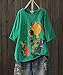 YESNO Women Casual Loose Printed Sweatshirt Plus Size Pullover Tops Crew Neck Long Sleeve WX7 (M, EG7 Green)