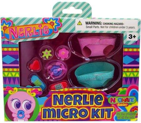 Distroller Neonate Nerlie Accessories Micro Kit Retired Version (Green & Pink Diaper with Pink & Purple Pacifier)