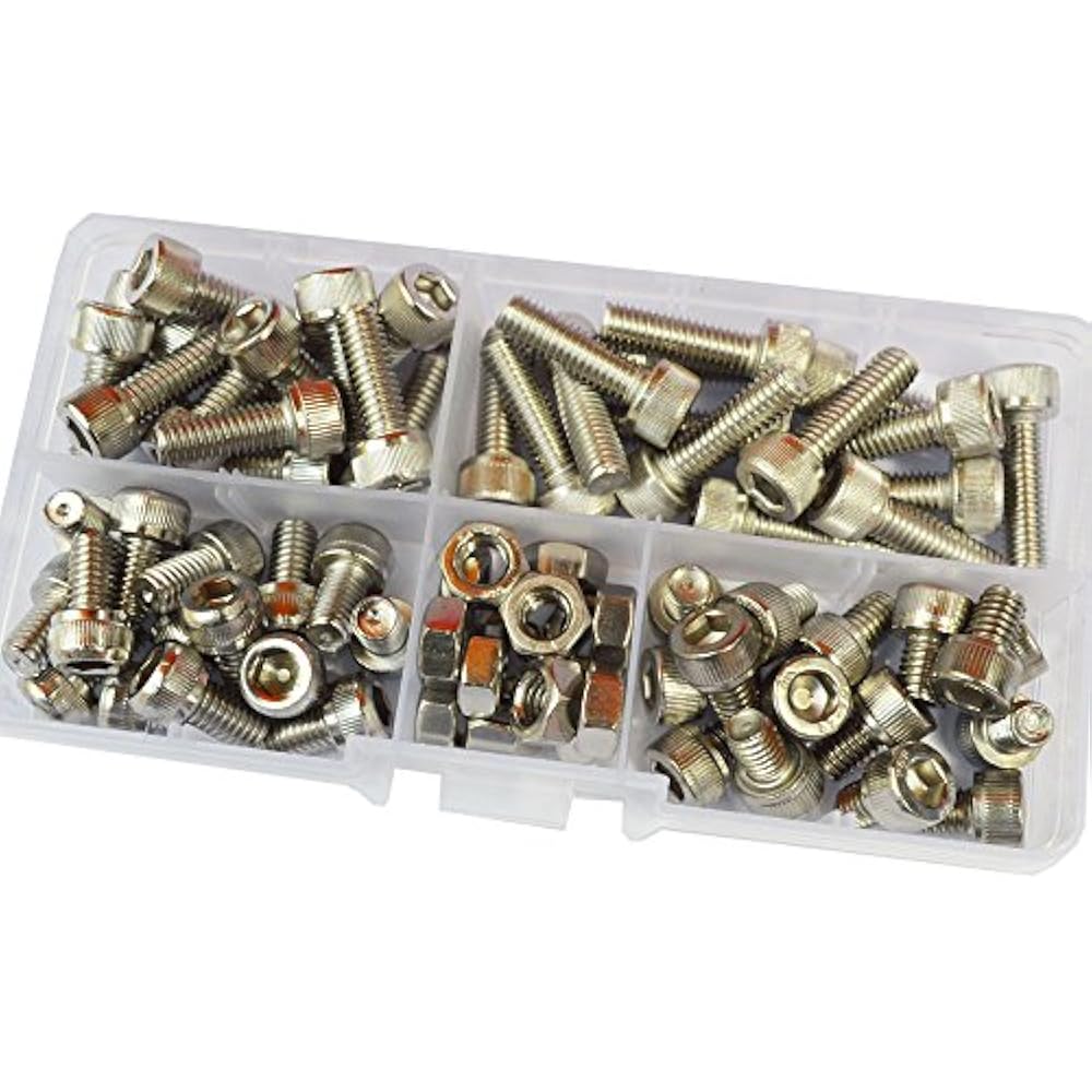 Socket Cap Screw Metric Hex Allen Head Bolt Assortment Kit 75Pcs