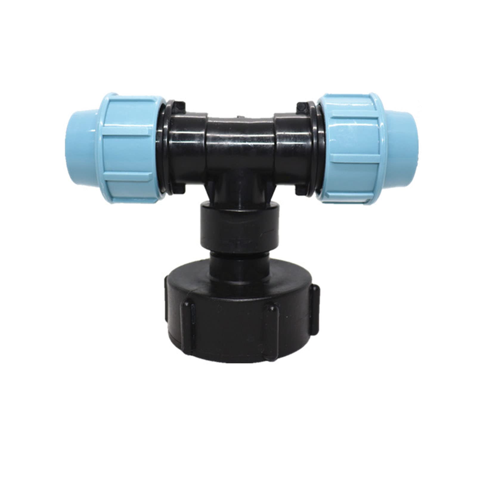 TOP-VIGOR IBC Tank Adapter s60x6 Thread Connector Tee Pipe Fitting for Mdpe Water Pipe Fitting Tee Outlet 25mm