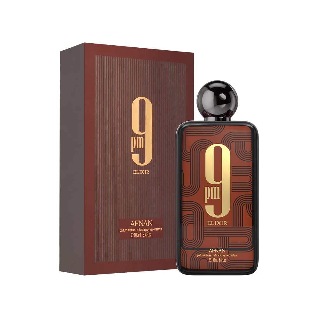 Afnan 9 PM Elixir Unisex Extrait de Parfum, 3.4 Fl. Oz