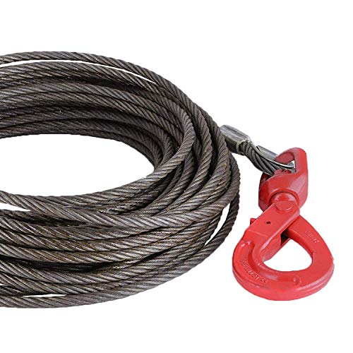 Mophorn Winch Cable 3/8Inchx 75Ft Replacement Wire Rope 4400LBS Fiber Core Self Locking Swivel Hook - Image 4