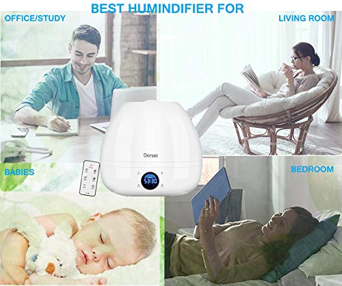 Ultrasonic Humidifier- 6L Large Capacity Whisper-Quiet Operation, Intelligent Constant Temperature with Remote Control Purification and Night Light