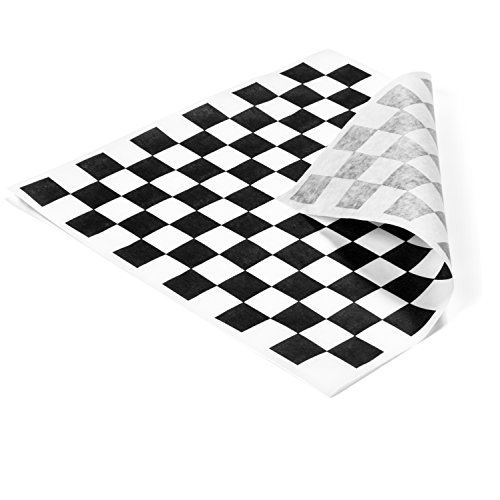1000 Sheets - Food Basket Liner Deli Paper Sandwich Wrap Paper 12inx12in (Black)