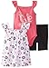 Calvin Klein Baby-Girls Infant Printed Top with Hot Pink Bodysuit Shorts