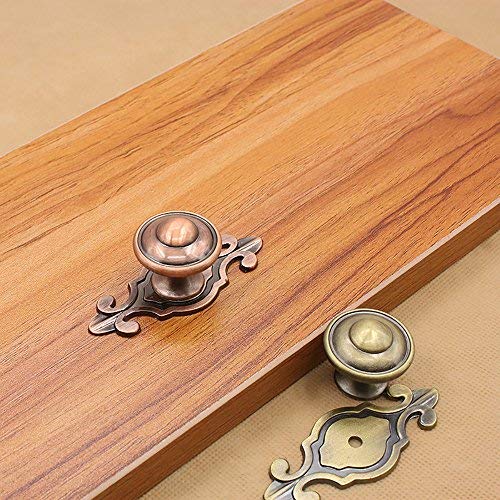 Lvcky 4Pcs European Cabinet Knobs with Backplates Simple Furniture Drawer Knob Pulls Office Bronze
