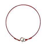 Thin Red String Bracelet with 14K Solid Gold Clasp