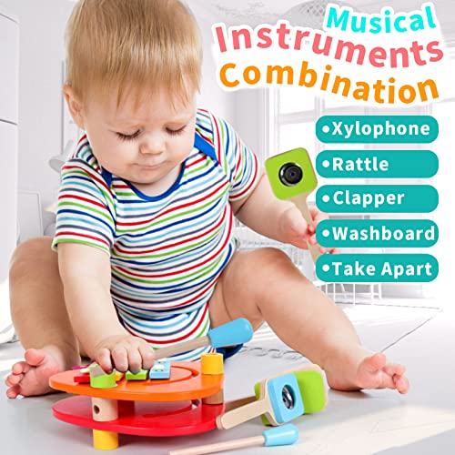 Xylophone for KidsWood Xylophone with Mallets, Wooden Multifunctional