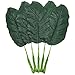 Fake Leaves 25'' Large Artificial Palm Leaves Banana Leaves Tropical Plant Green Single Leaf Palm Fronds Hawaiian Luau Party Theme Palm Sunday Decorations 5 Pcs (Dark Green)