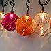 LIDORE Fairy Light Nautical Fishing Floats Coastal Buoy Beach Style String Lights Set. Set of 10 Warm White Lighting. Orange Clear and Purple