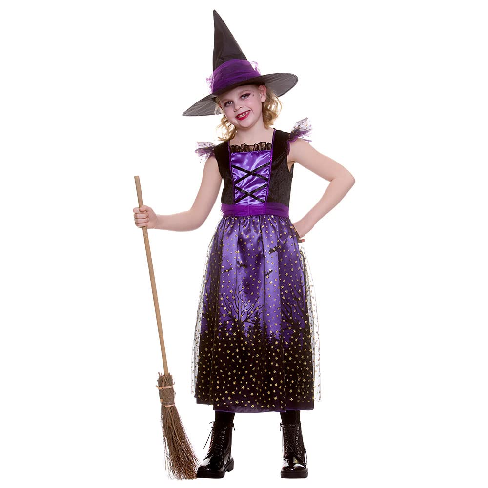 Wicked Costumes Girls Purple Enchanting Witch Fancy Dress Costume - Medium (5-7 Years)