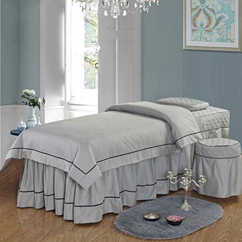 単色 マッサージベッドカバー ベッドカバー エステタオル マッサージ リビング ルーム ベッド 綿 穴付き グレー