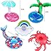 Libay Inflatable Drink Holders, 14 Packs Drink Floats Inflatable Cup Coasters with Mini Air Pump for Pool Party and Kids Bath Toys