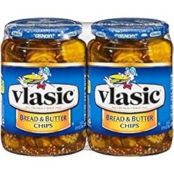 Amazon Com Vlasic Zesty Bread Butter Pickle Chips 24oz Glass Jar Pack Of 2 Grocery Gourmet Food