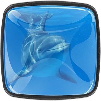 Tiradores cuadrados para cajones de Tizorrax, diseño de delfín