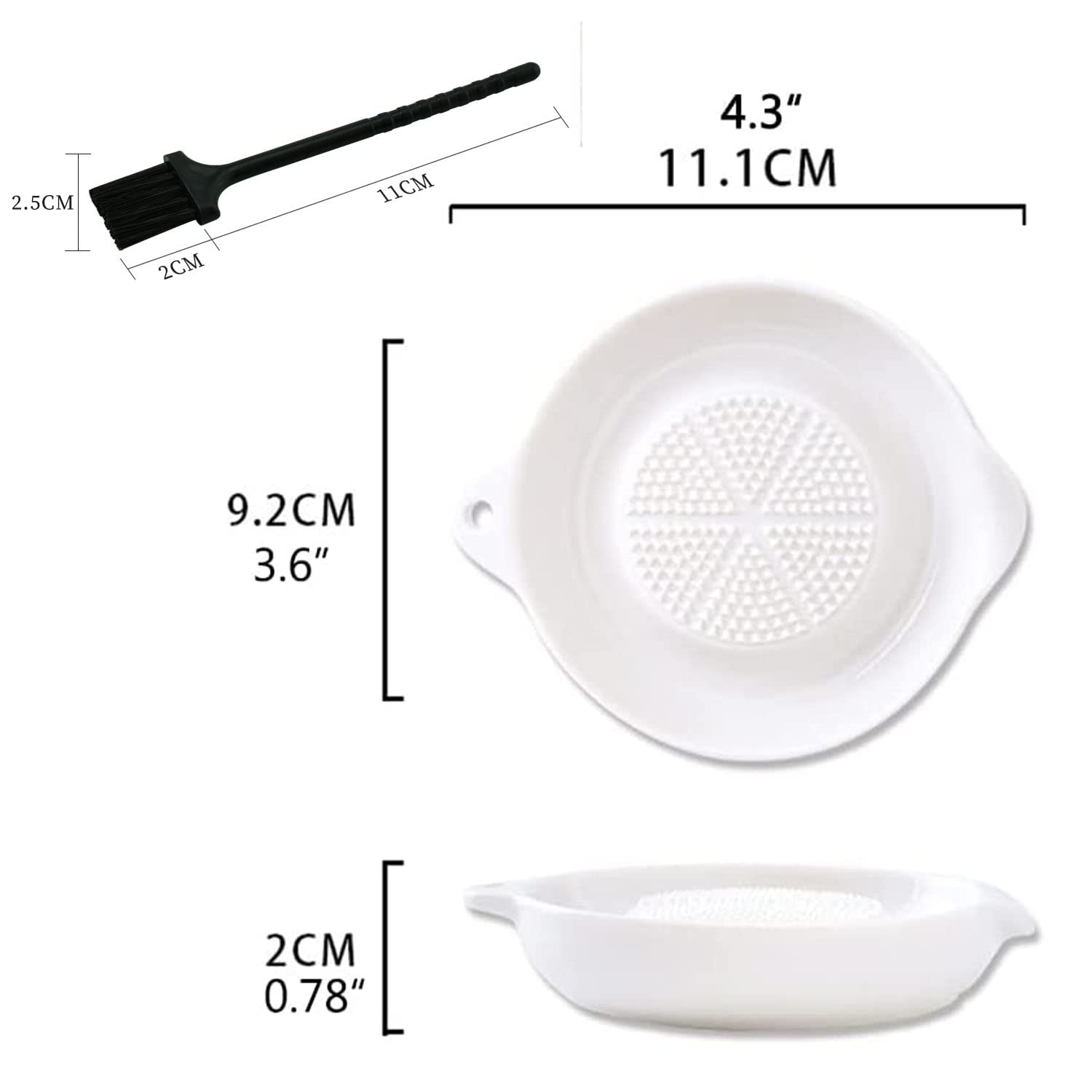 Norhogo Keramik Reibe, Keramik Ingwer Reibe, mit Bürste geliefertKnoblauchreibe Obstreibe Gemüsereibe Wasabireibe Für Ingwer Knoblauch Zwiebel orbicular 2